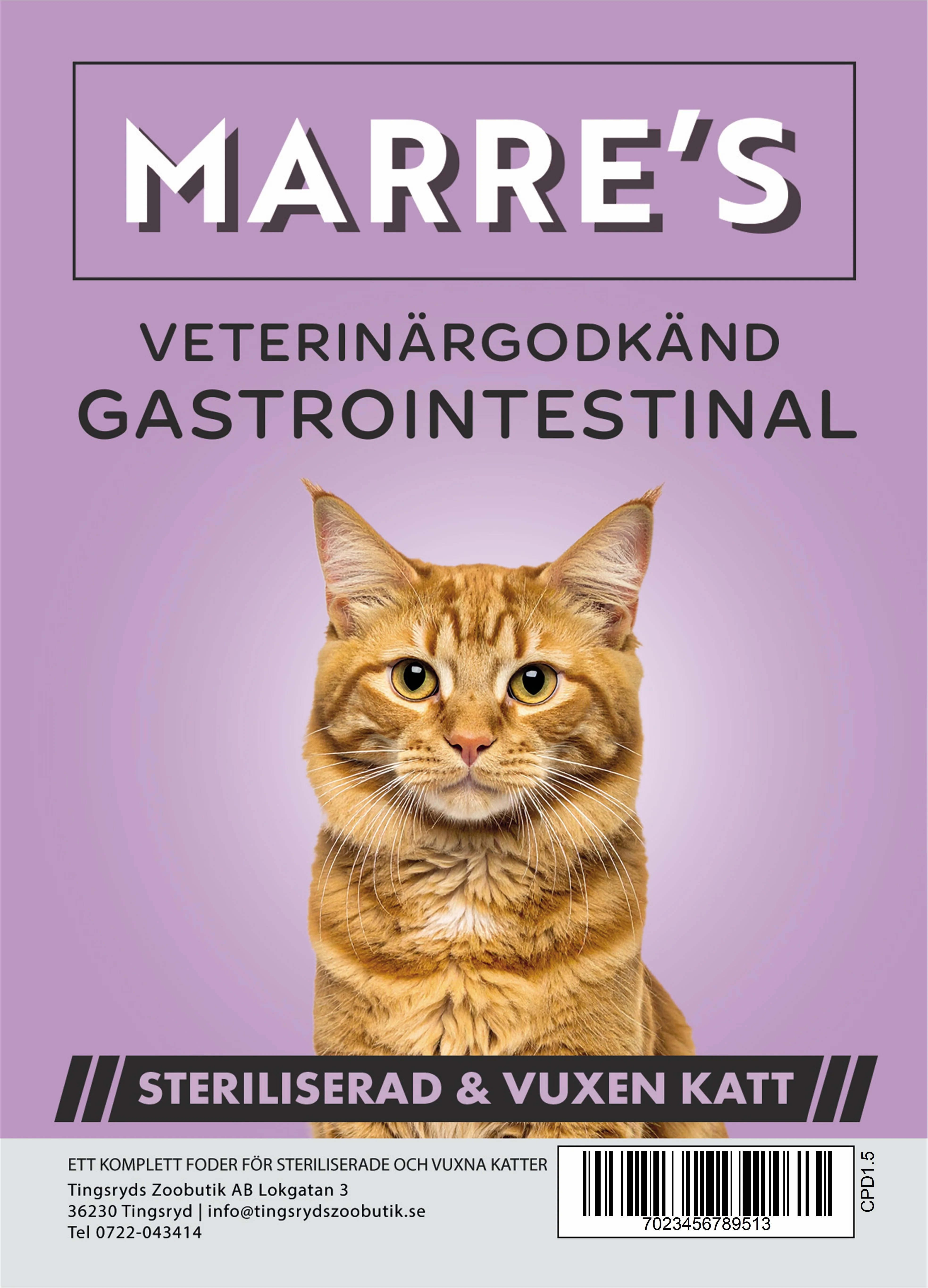 Marre´s Steriliserad Katt Gastrointestinal 1,5kg