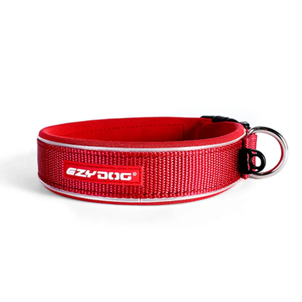 Ezydog Halsband Neopren Reflex Röd