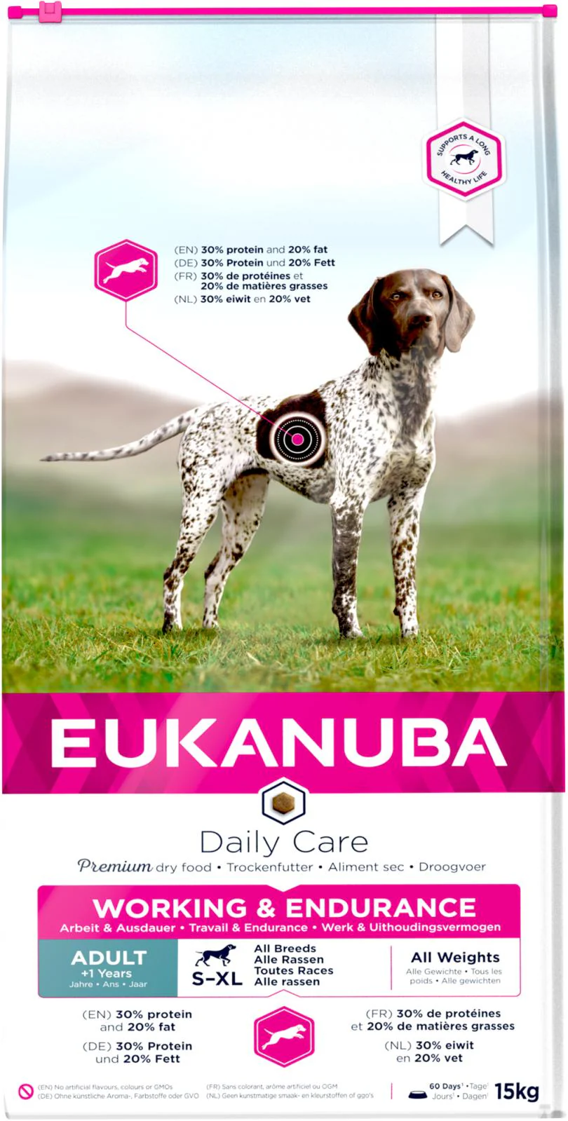 EUKANUBA DailyCare Adult, Working & Endurance 15kg