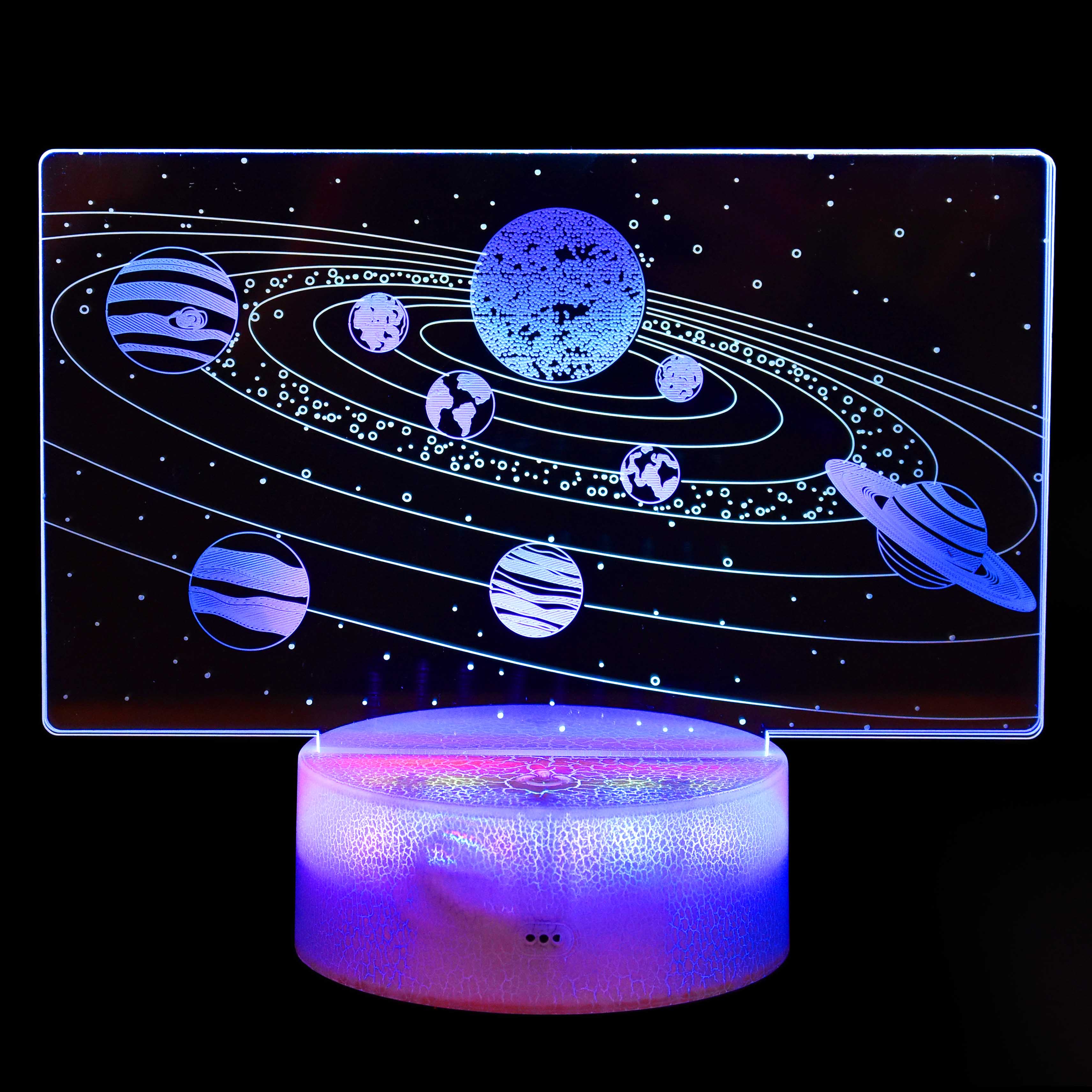 3d led-ljus planeter med fjärrkontroll 20cm