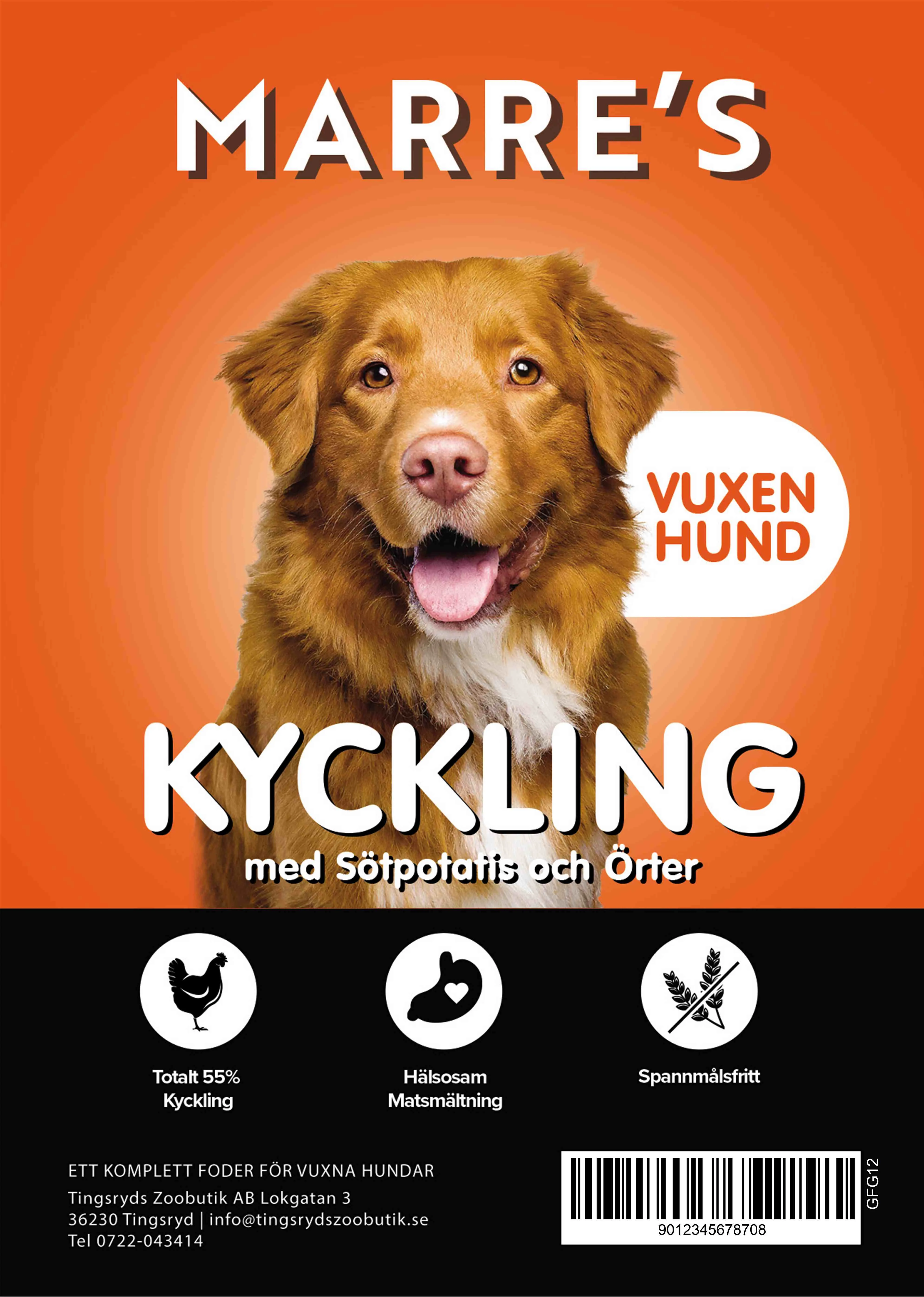 Marre´s Vuxen Hund Kyckling 2kg