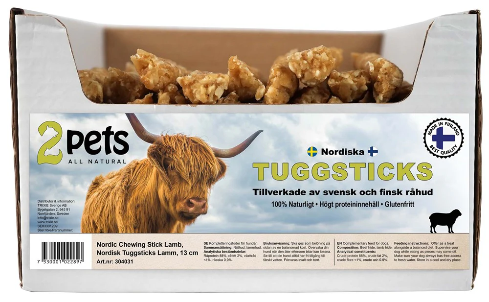 2pets Nordisk tuggsticks, lamm, 13 cm
