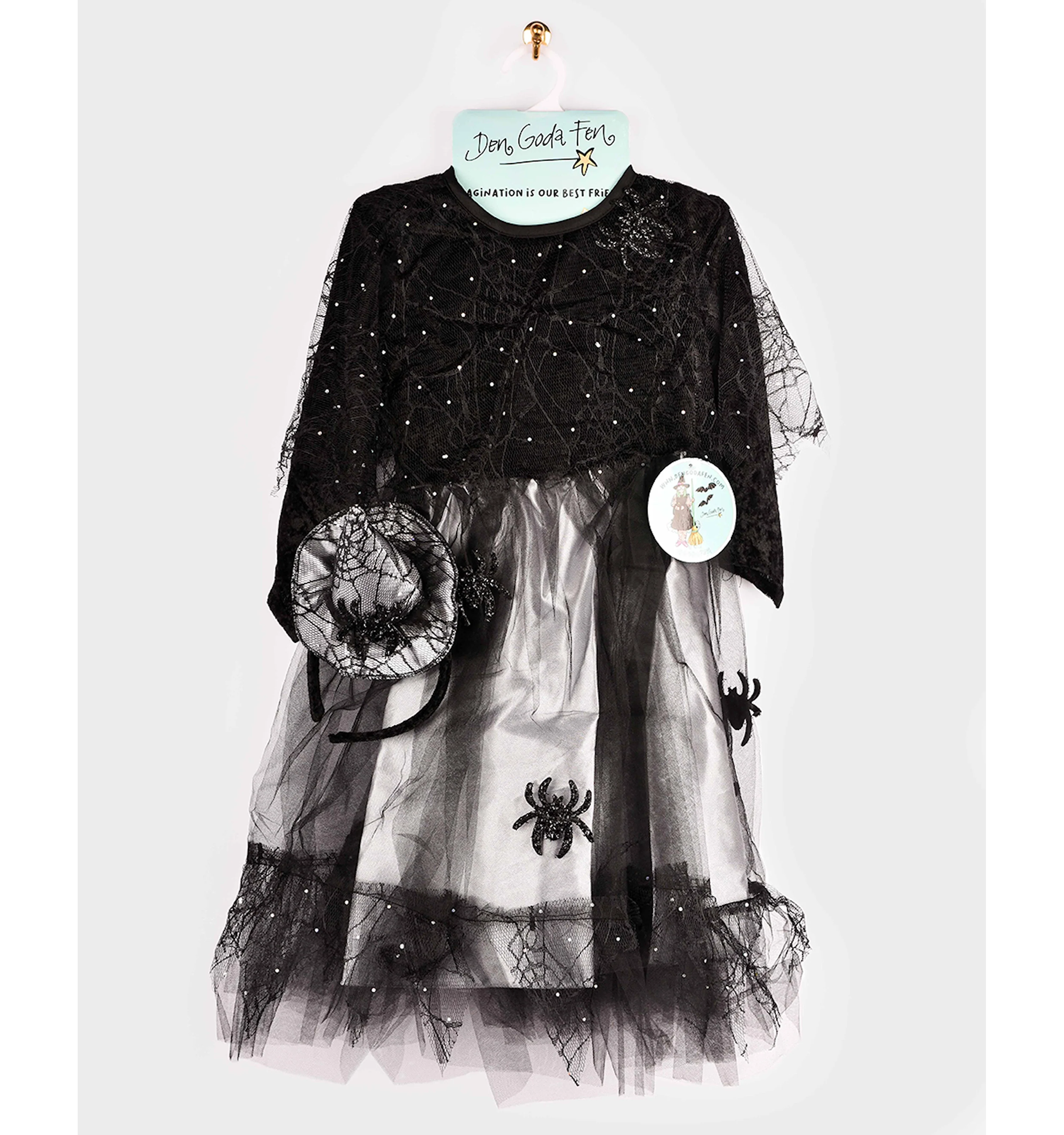 🧙‍♀️ Witch Dress med tillbehör för Halloween