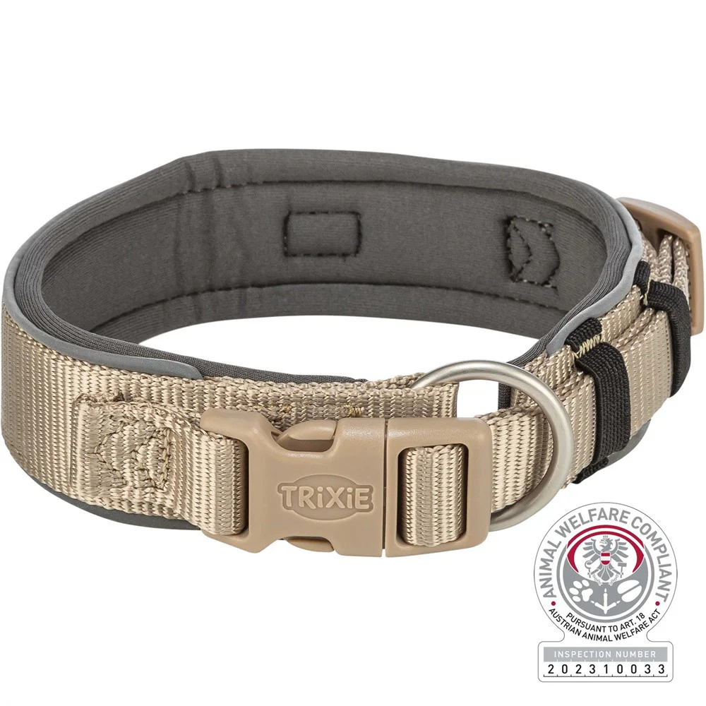 Premium halsband, X-bred, L: 46-55 cm/50 mm, sand/grafit