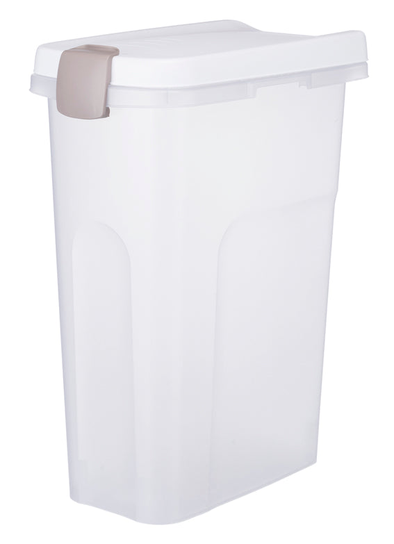 Fodertunna, 25 l/, 24 × 51 × 39 cm, transparant/vit