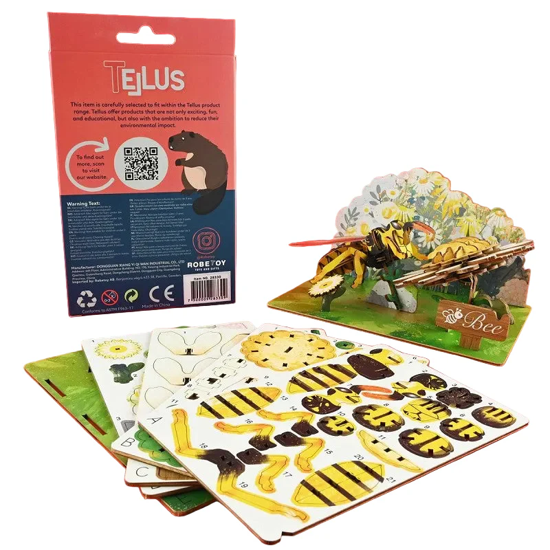 3D-pussel Bi (Honungsbi) – Vykort & Modell (17 cm)