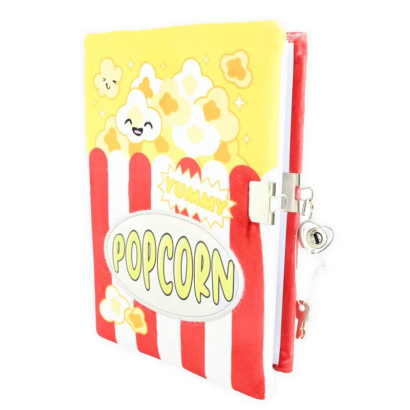 Mjuk popcornanteckningsbok med lås a5