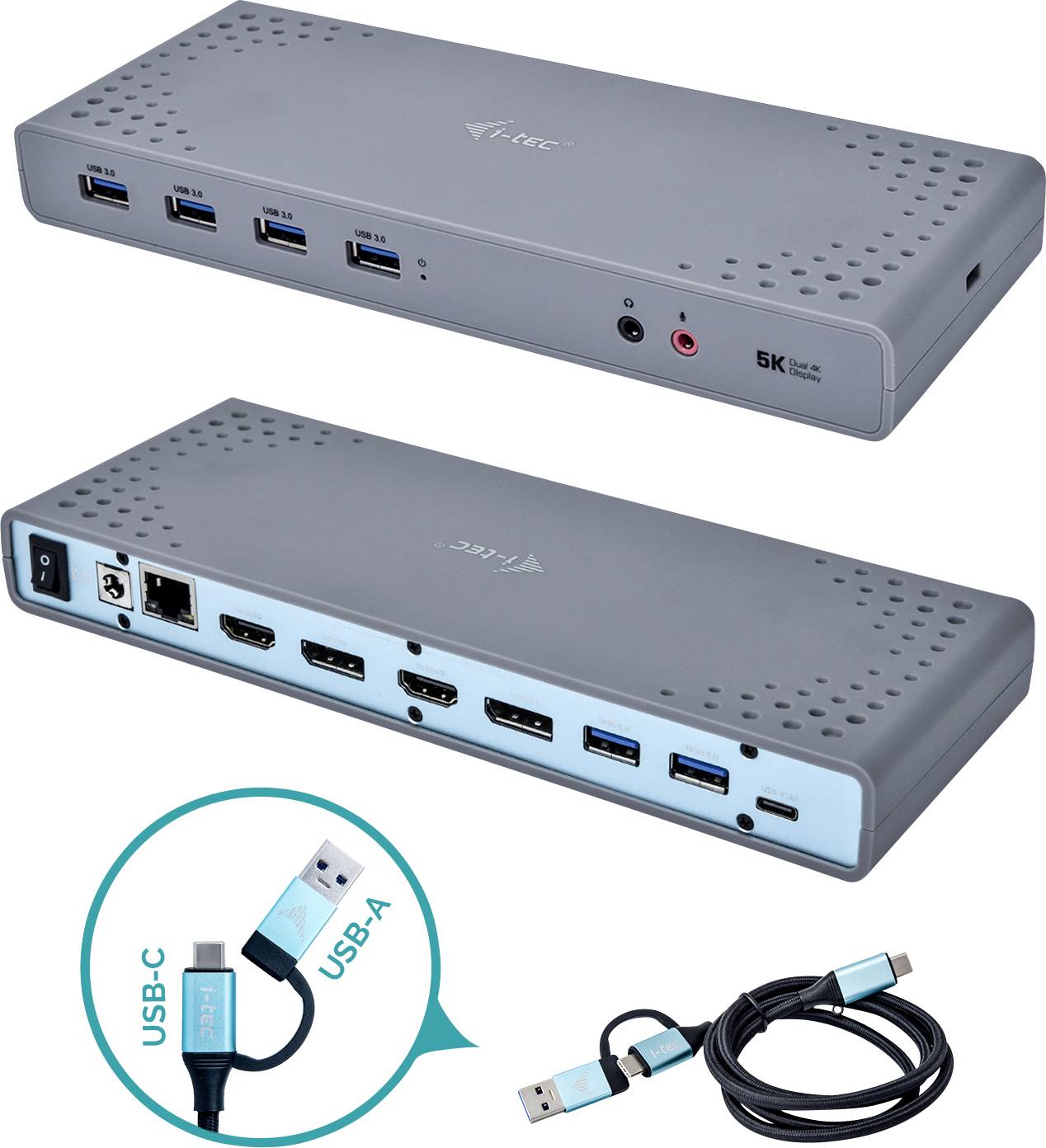 i-tec USB-C®-dockningsstation I-TEC USB 3.0/USB-C 5K Dualdock