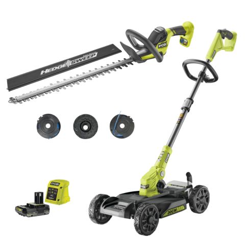 Ryobi RY18LMC30A+RY18HT55A+RAC125 Trädgårdspaket