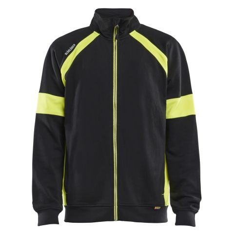 Blåkläder 3567115899334XL Tröja svart/gul, helzip 4XL