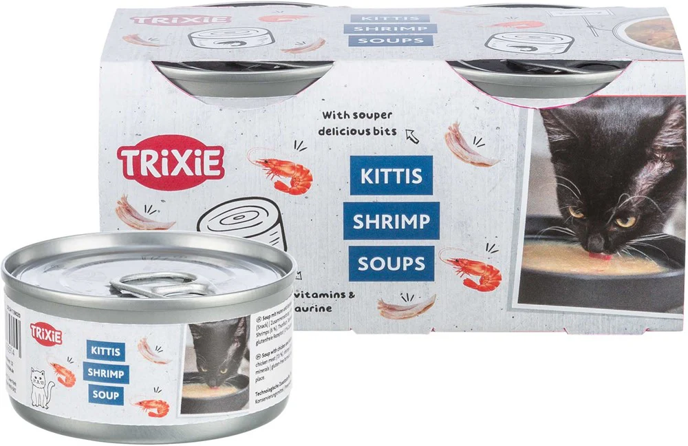 Räksoppa, 4 × 80 g konserv med kyckling & räkor