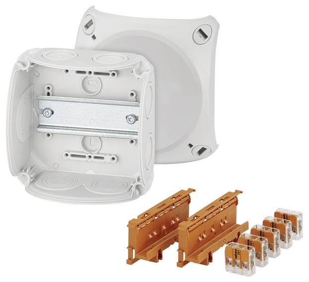 Hensel 62000419 Avgreningsbox med skruvklämmor, Halogenfri (L x B) 130 mm x 130 mm 1 st