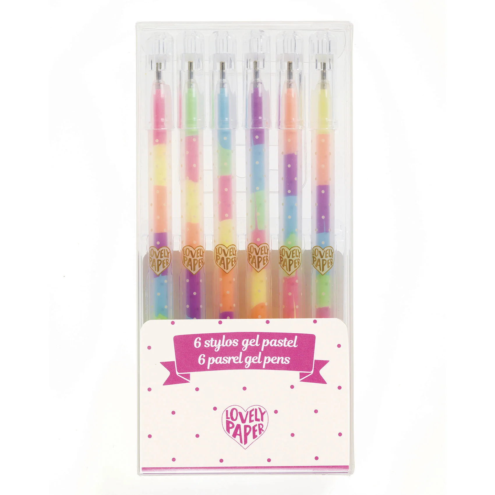6 pastel gel pens Rainbow