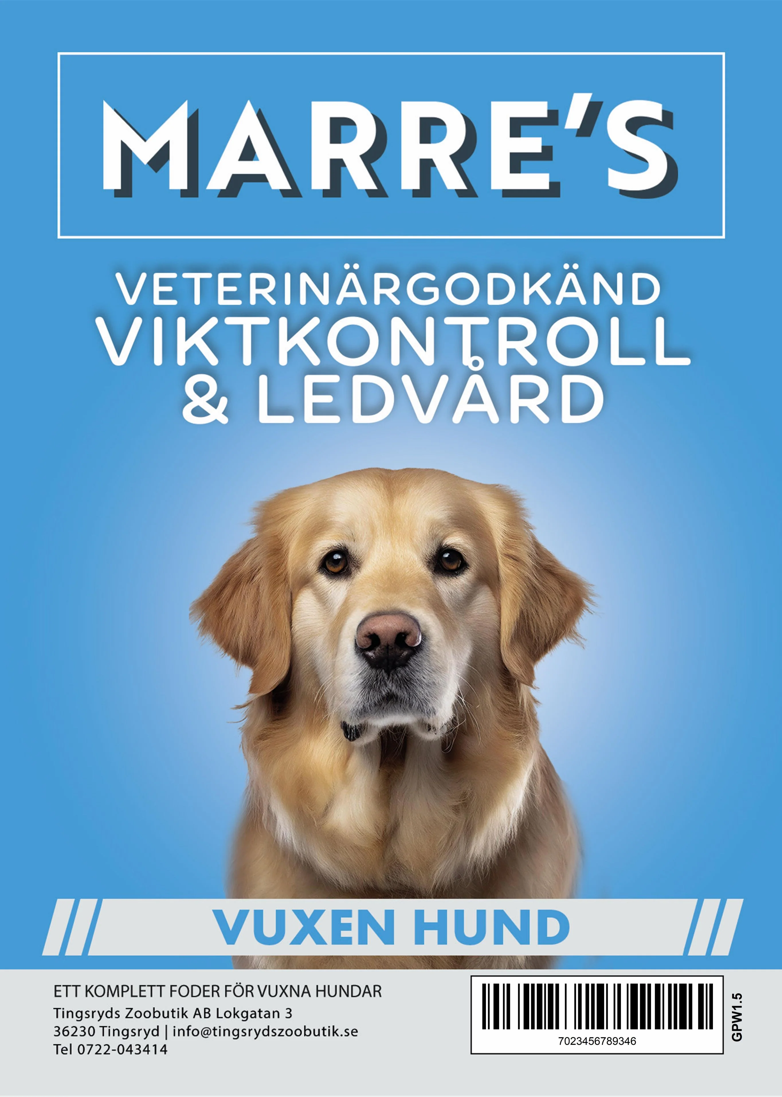 Marre`s Peptide+ Vuxen Hund Viktkontroll och Ledvård 10kg
