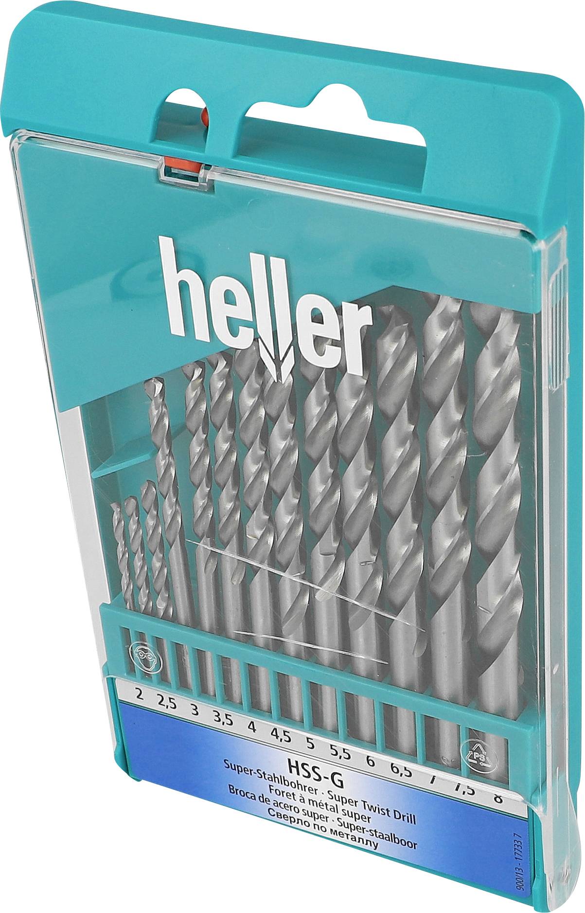 Heller 17733 7 HSS Metall-spiralborrset 13 delar 2 mm, 2.5 mm, 3 mm, 3.5 mm, 4 mm, 4.5 mm, 5 mm, 5.5 mm, 6 mm, 6.5 mm, 7