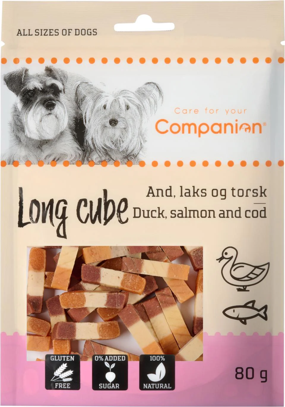 Companion Long Cube – anka, lax och torsk 80g